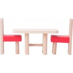 Casuta din lemn natur P+2 cu anexa, balcoane si terasa cu mobilier si accesorii incluse 